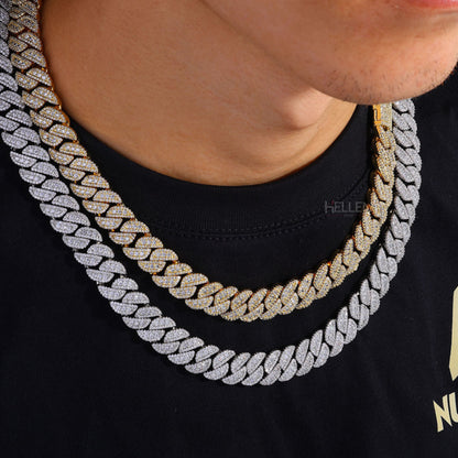 Iced Out VVS Moissanite 6MM to 12MM Cuban Chain For Men's With Strong Locking system
