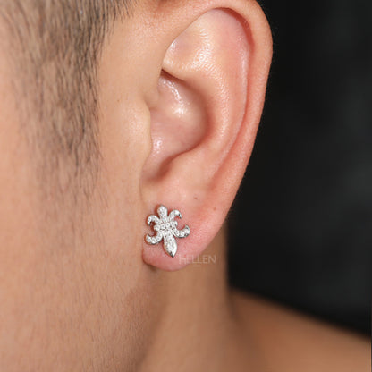 Fleur De Lis Moissanite Studded Men's Hip-Hop Studs