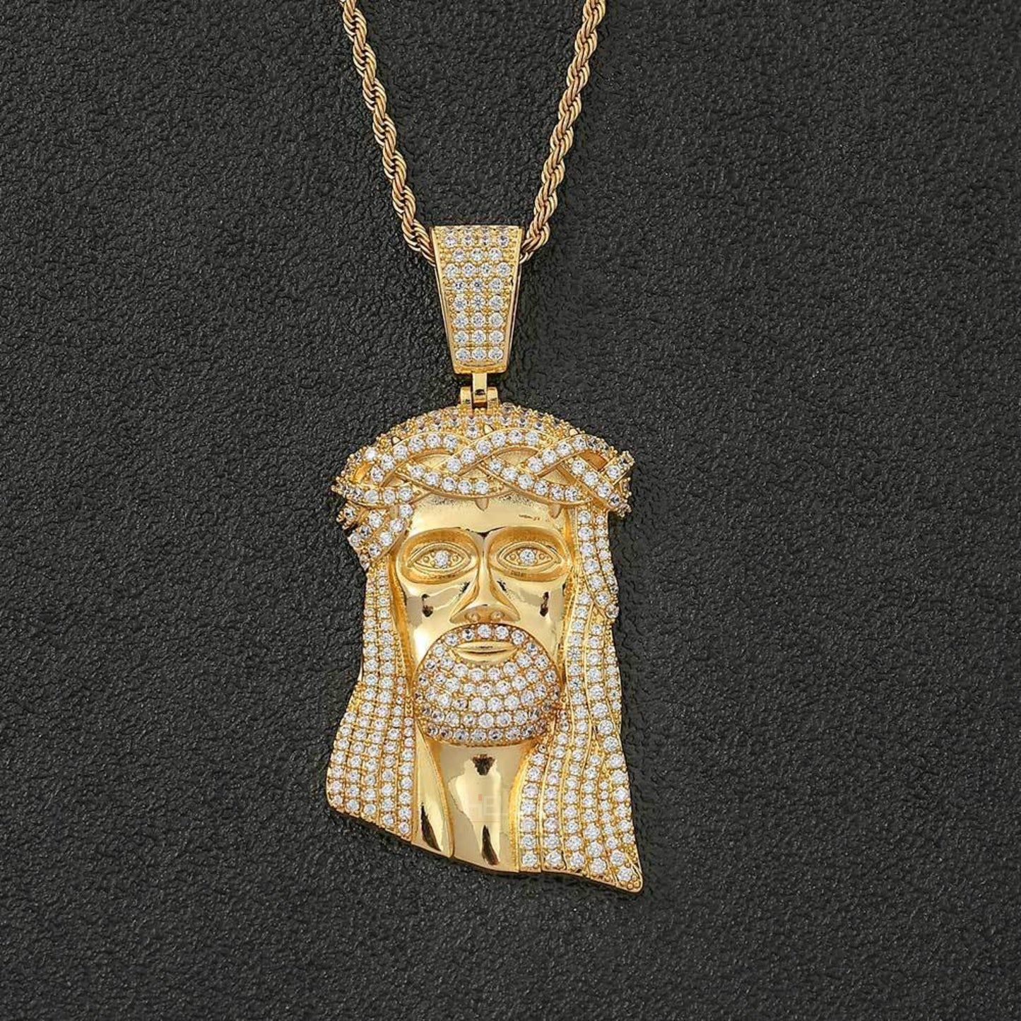 Bling Bling Jesus Pendant Iced Out Necklace With Moissanite