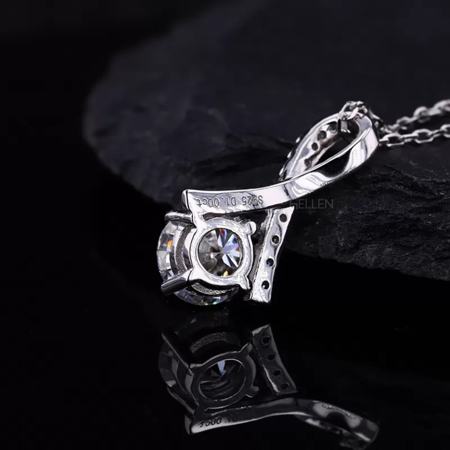 Round Cut Solitaire Twisted Hoop Moissanite Necklace