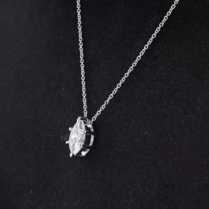 Elegant Marquis Cut Moissanite Solitaire Necklace For Everyday
