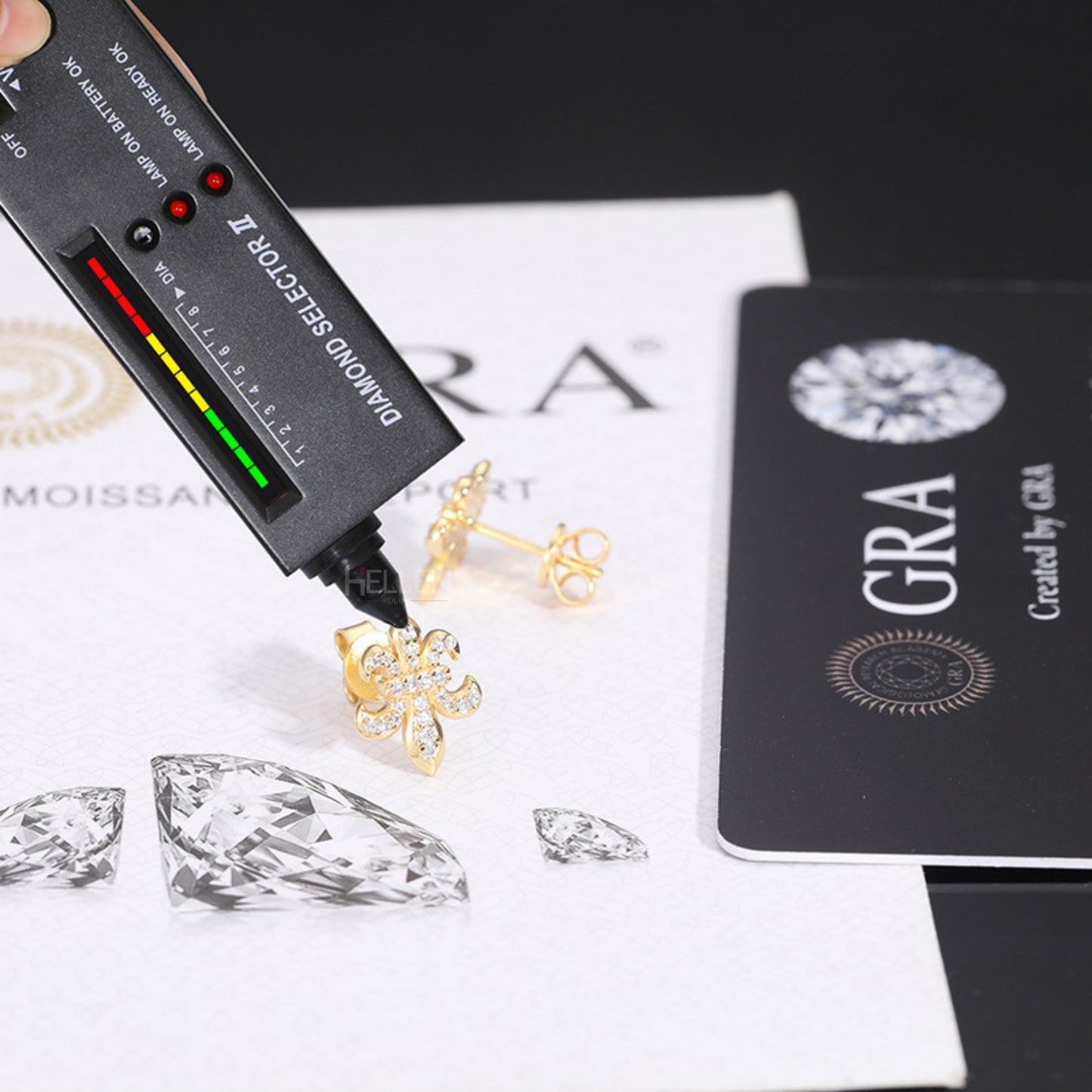 Fleur De Lis Moissanite Studded Men's Hip-Hop Studs