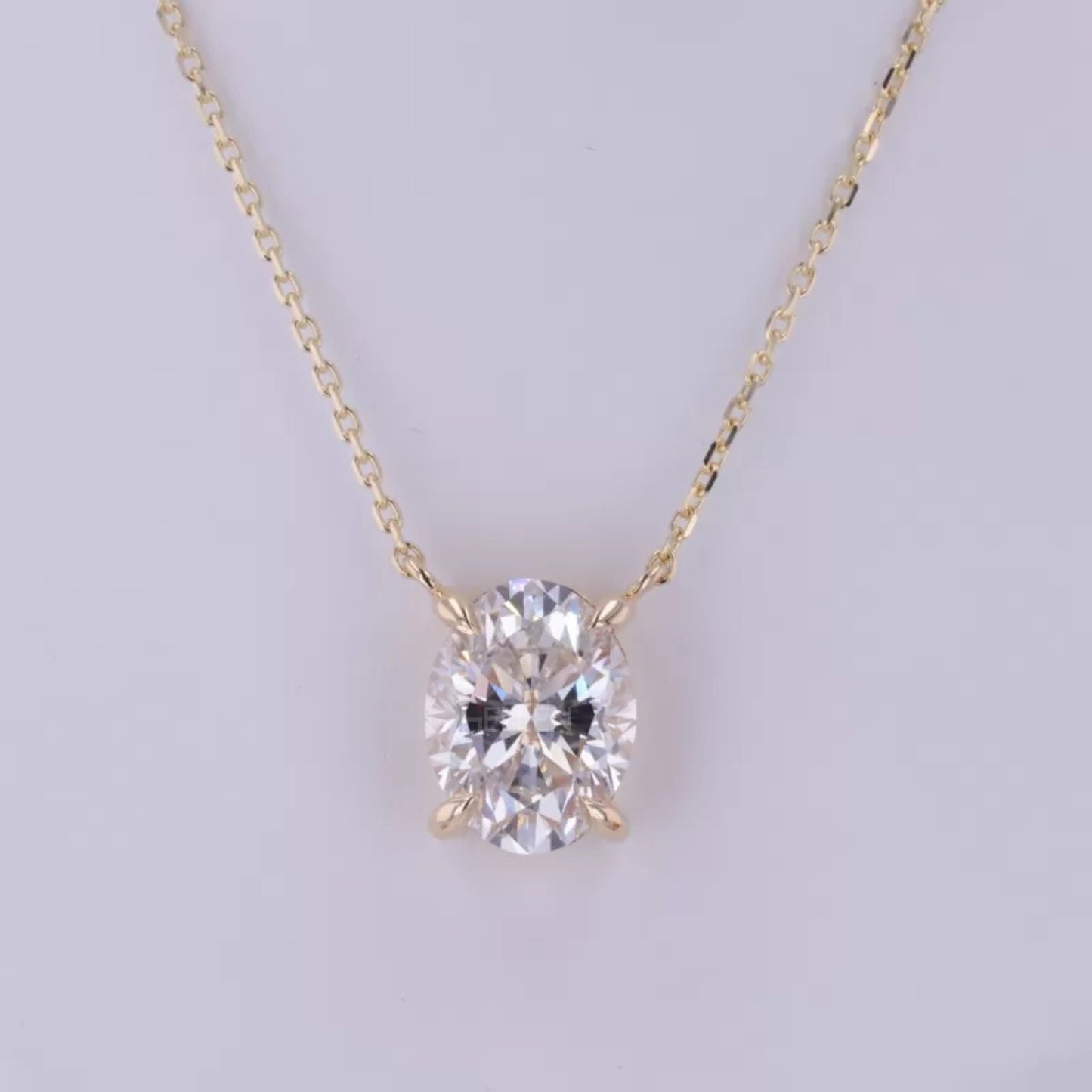 Elegant Oval Cut Moissanite Solitaire Necklace For Everyday