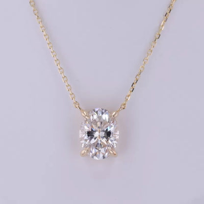 Elegant Oval Cut Moissanite Solitaire Necklace For Everyday