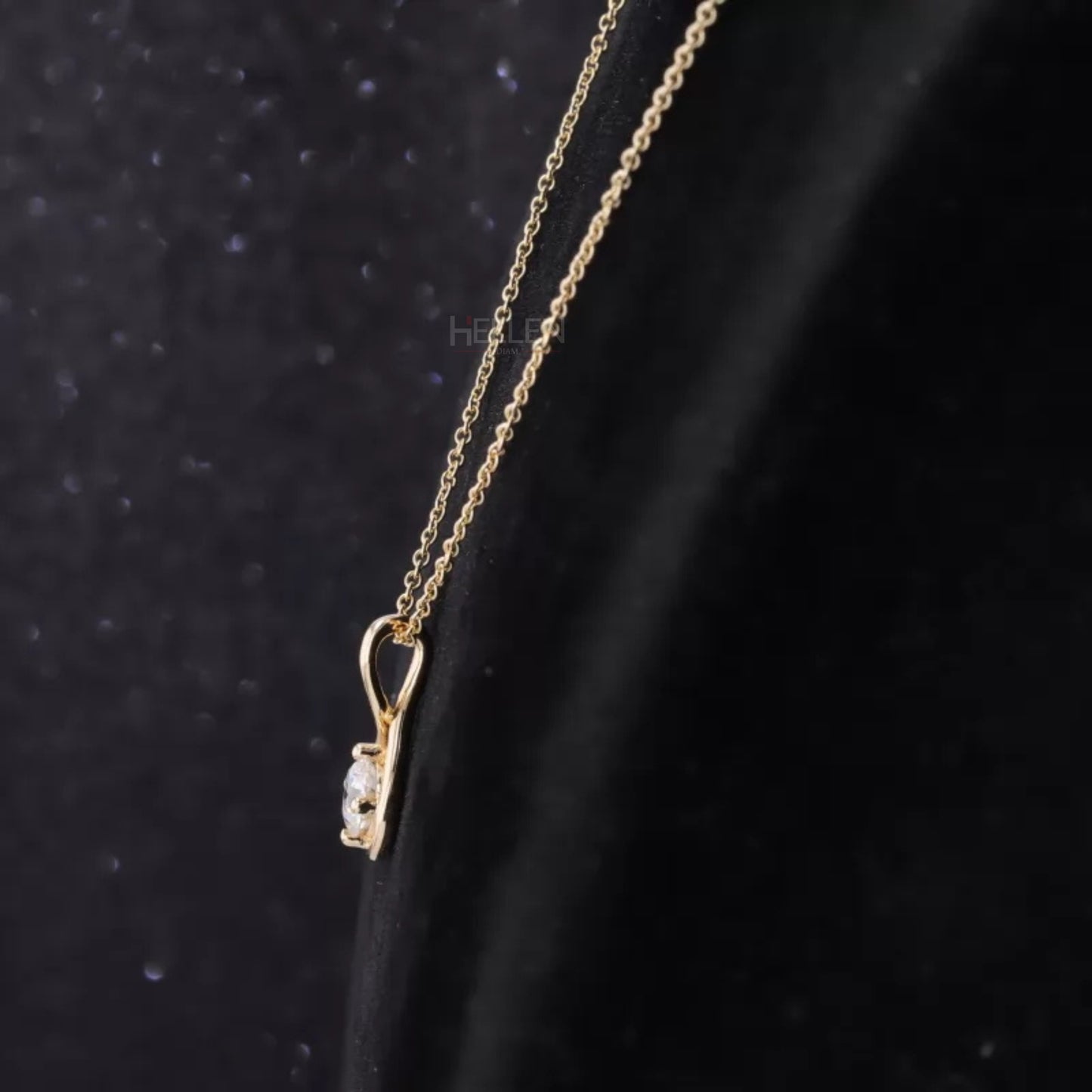 Signature Round Cut Solitaire Twisted Hoop Necklace