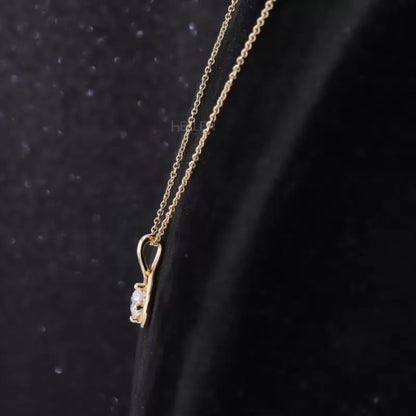 Signature Round Cut Solitaire Twisted Hoop Necklace