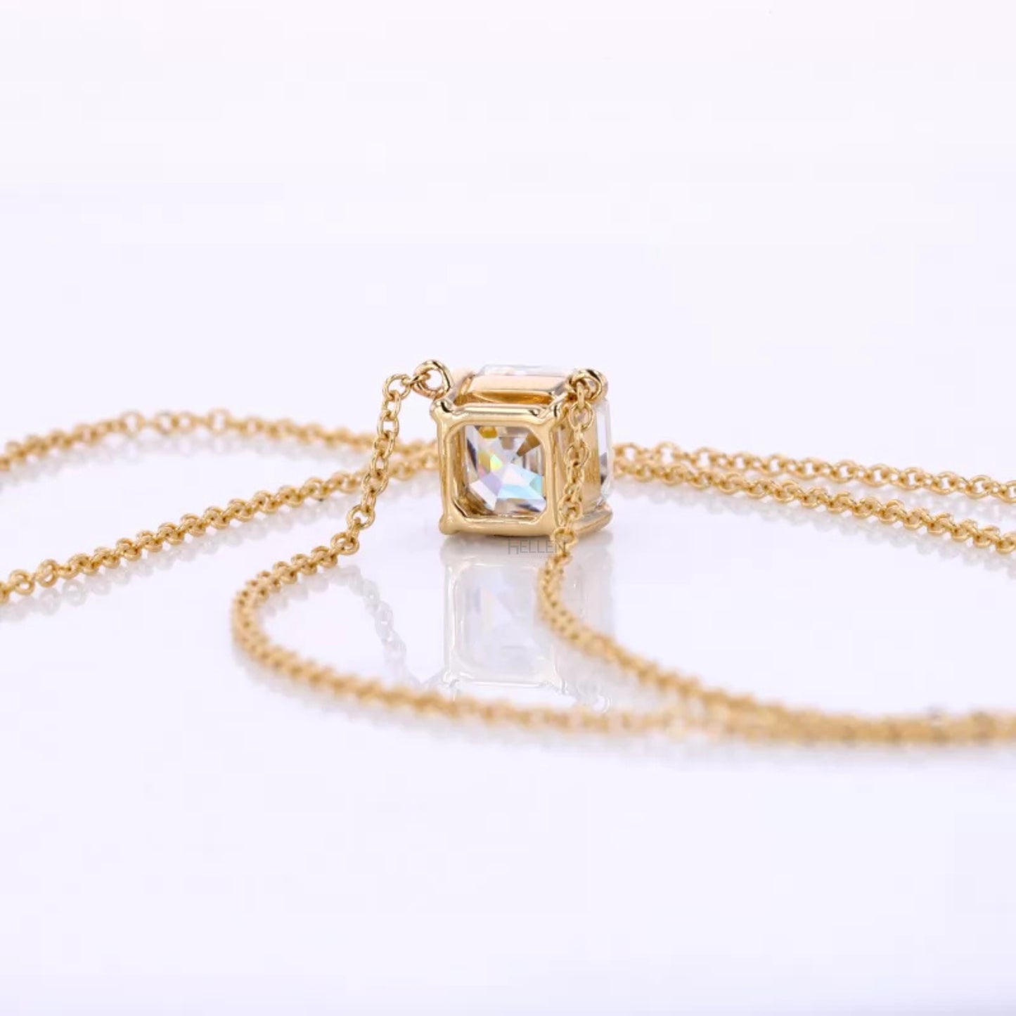 Trendy Asscher Cut Solitaire Everyday Necklace