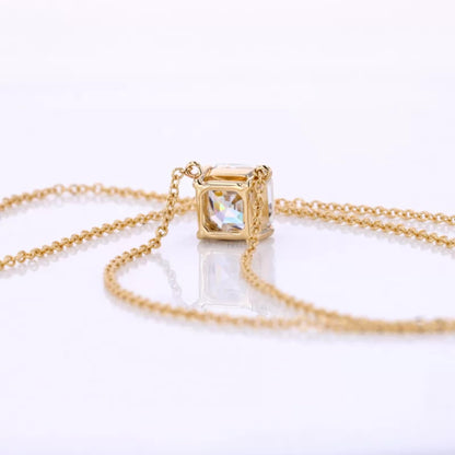 Trendy Asscher Cut Solitaire Everyday Necklace