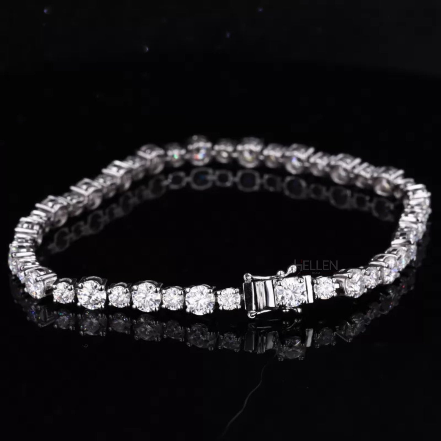 Alternating Round Cut Moissanite Tennis Bracelet