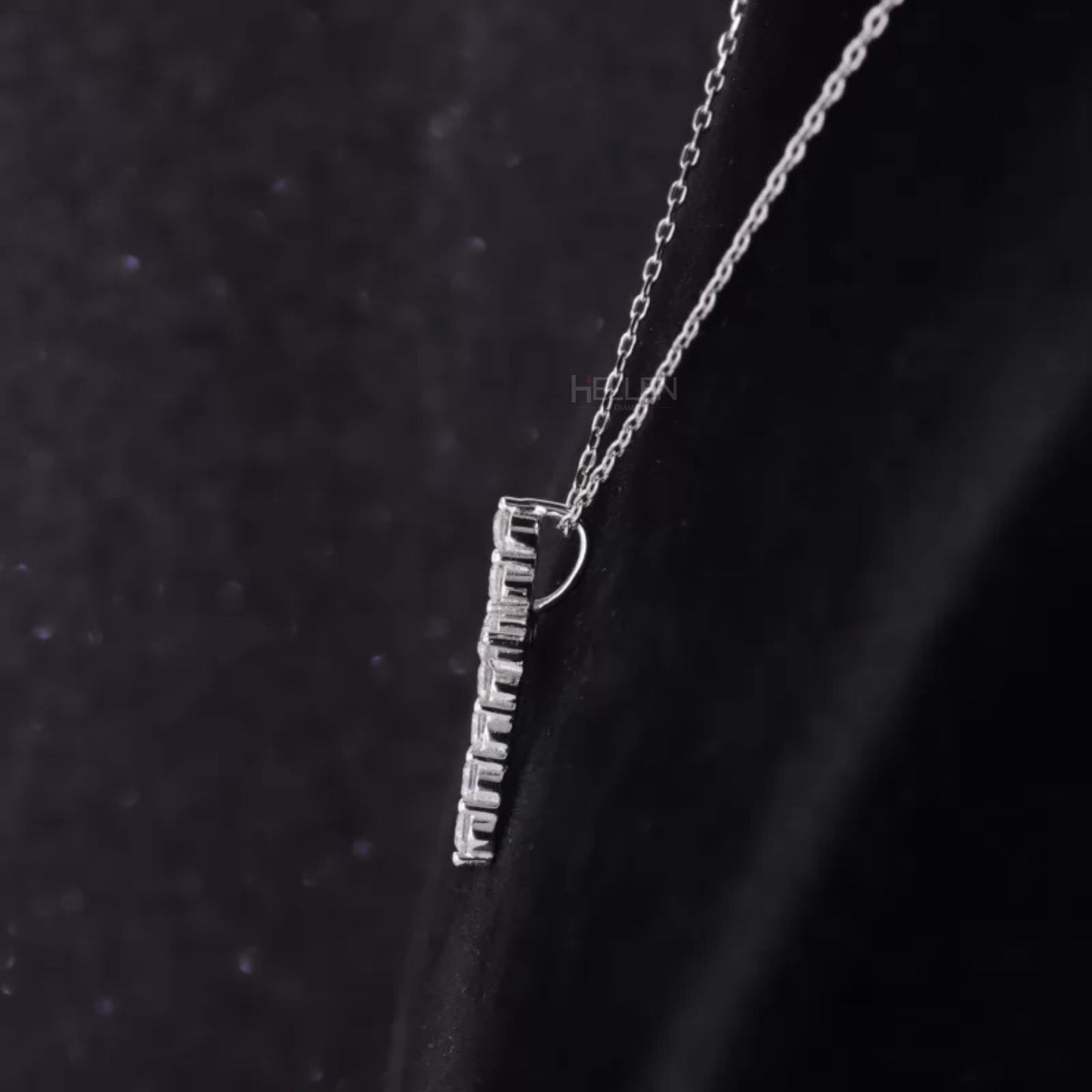 Cross Pendent Necklace With Round Cut Moissanite