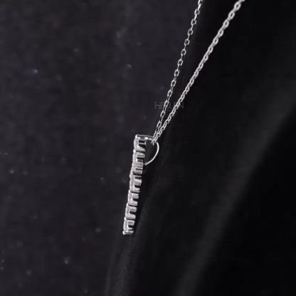 Cross Pendent Necklace With Round Cut Moissanite