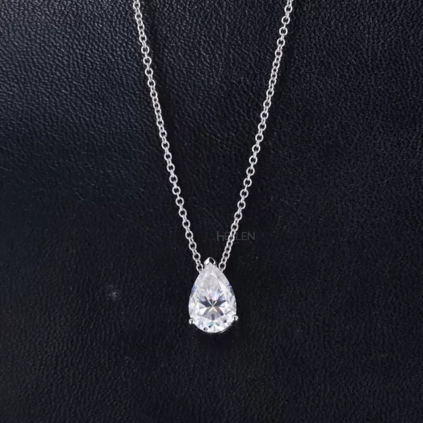 Trendy Pear Cut Solitaire Necklace with Hidden Loop