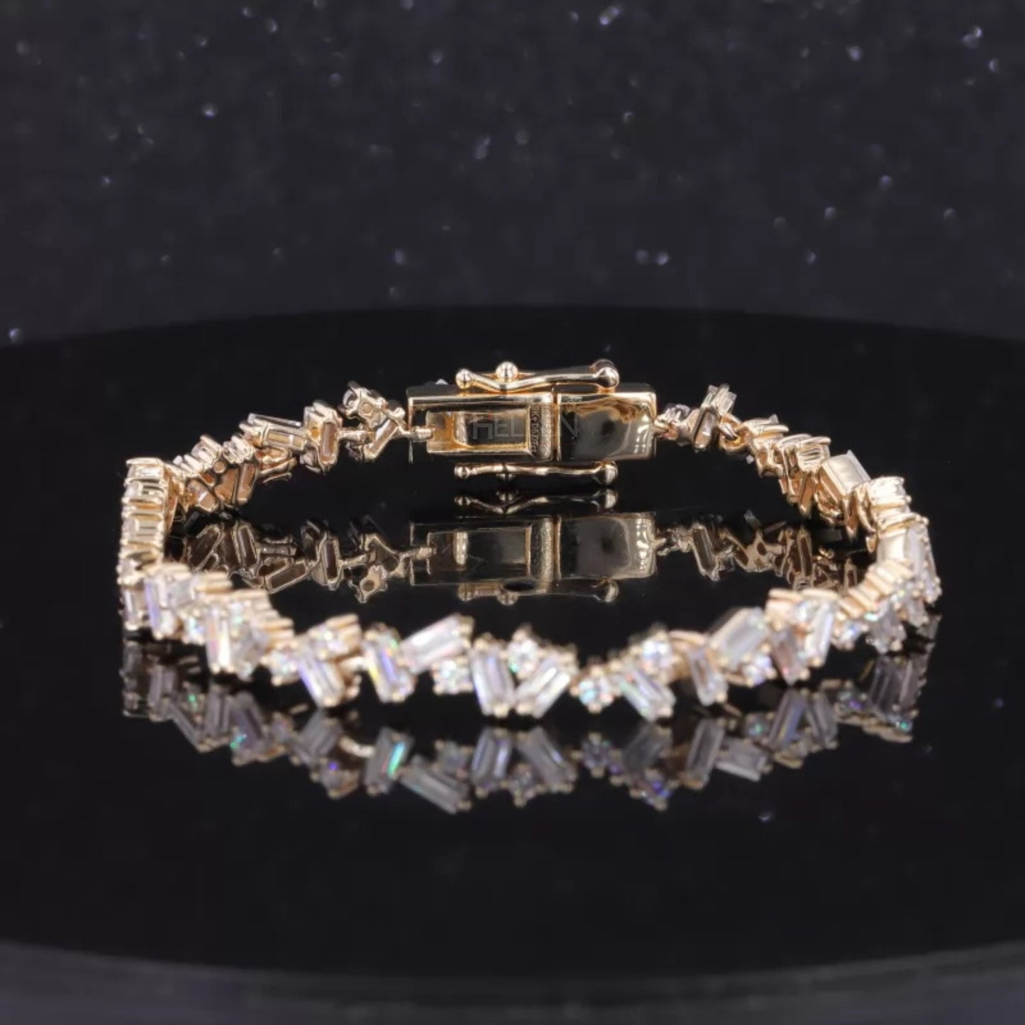Exclusive Irregular Baguette & Round Cut Moissanite Tennis Bracelet