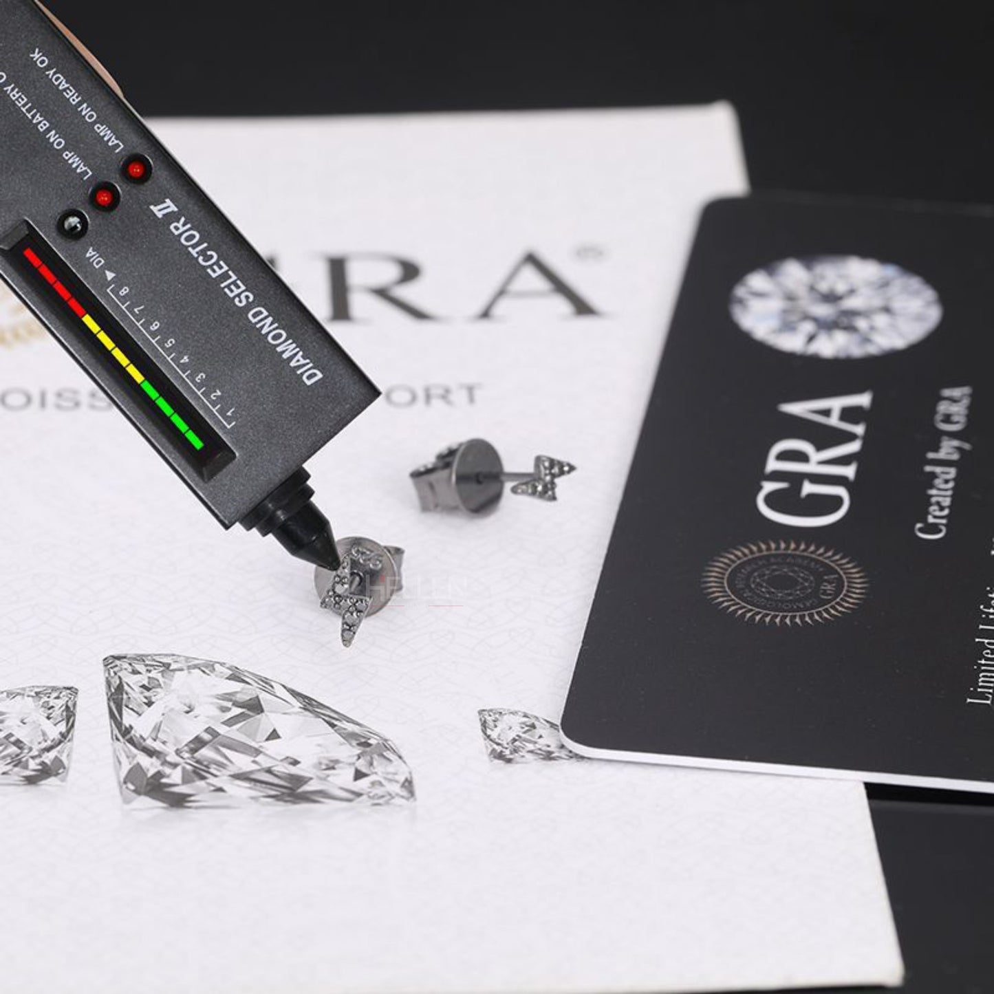 Men's Lightening Flash Black Studs With Black Round Moissanite