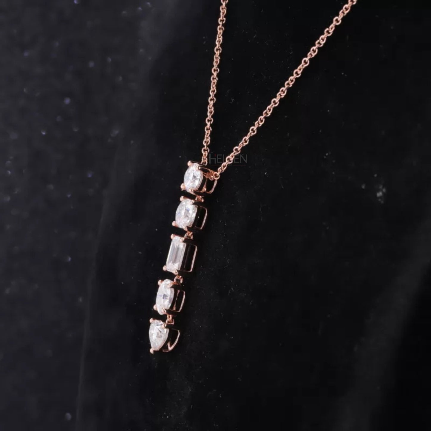 Trendy All-Shaped Moissanite Single Line Necklace for Women