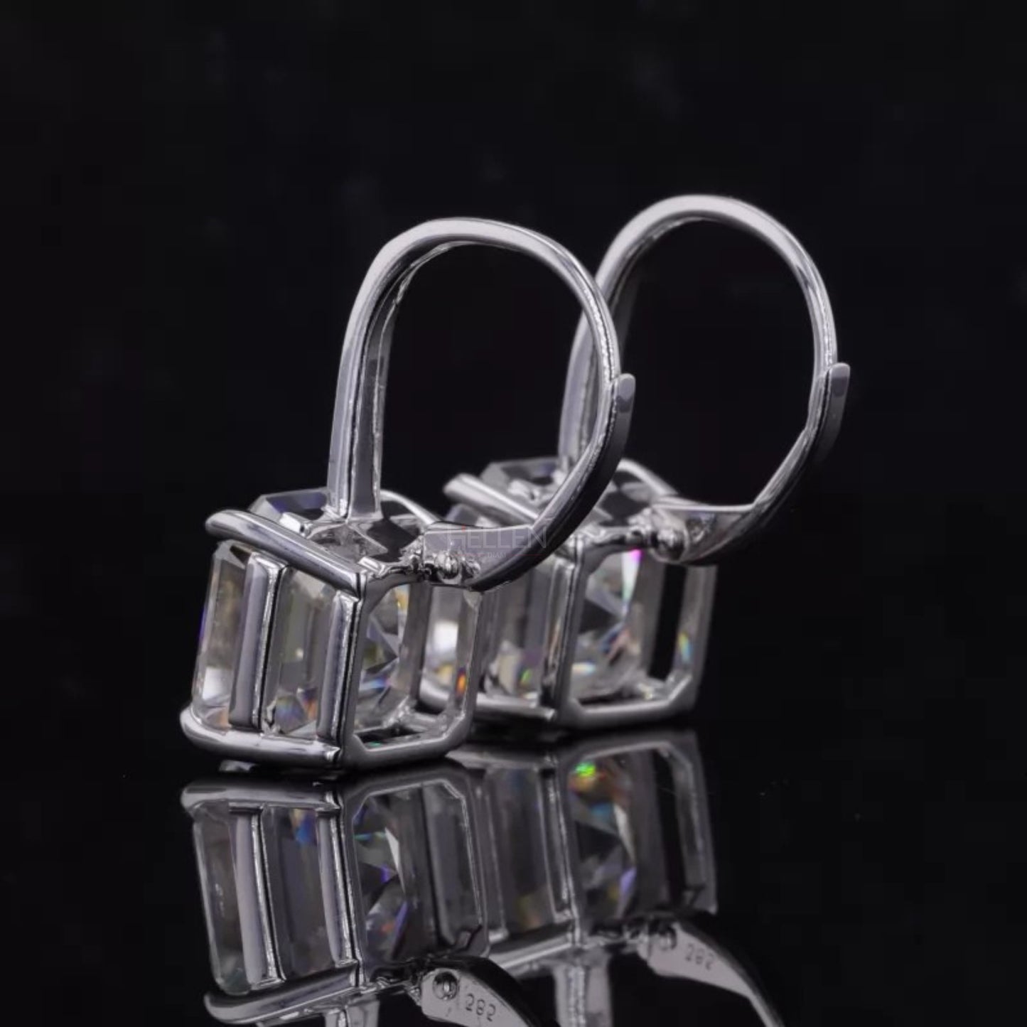 Moissanite Hoop Earrings - Sterling Silver with Eagle Claw Prong Setting