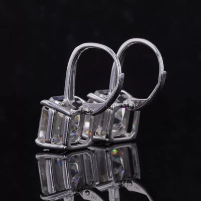 Moissanite Hoop Earrings - Sterling Silver with Eagle Claw Prong Setting