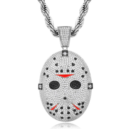 Jason Mask Pendent With Full Iced-Out Moissanite For Men's