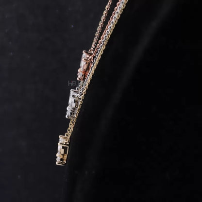 Butterfly Marquis & Round Cut Moissanite Necklace For Her 925 Silver