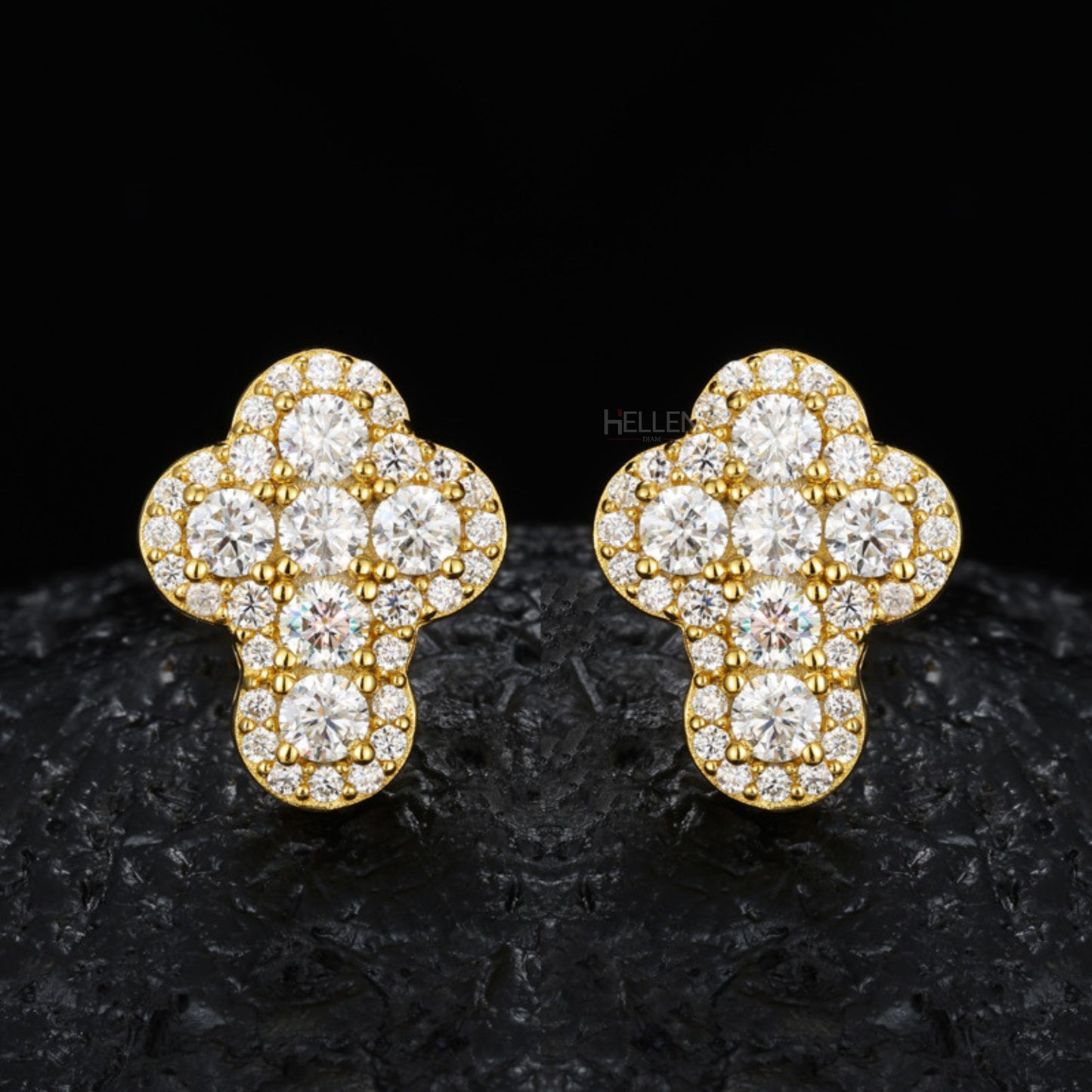 VVS Moissanite Round Cut Crossed Hip Hop Studs For Men's