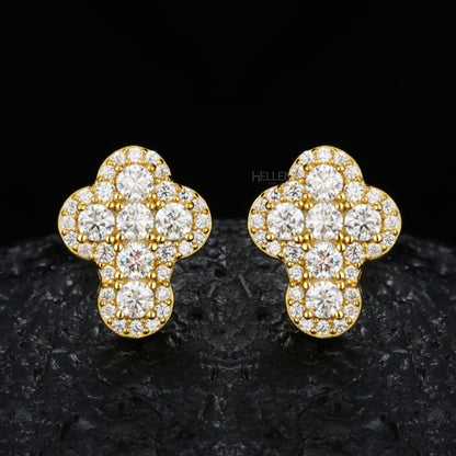 VVS Moissanite Round Cut Crossed Hip Hop Studs For Men's