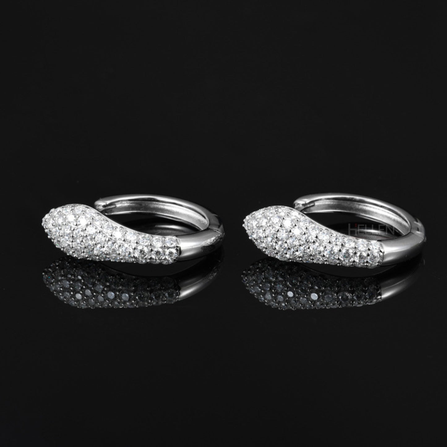 Moissanite Round Cut Snake Shaped Hoops Earrings