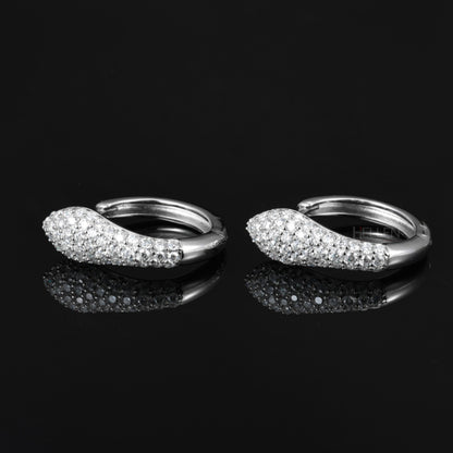Moissanite Round Cut Snake Shaped Hoops Earrings