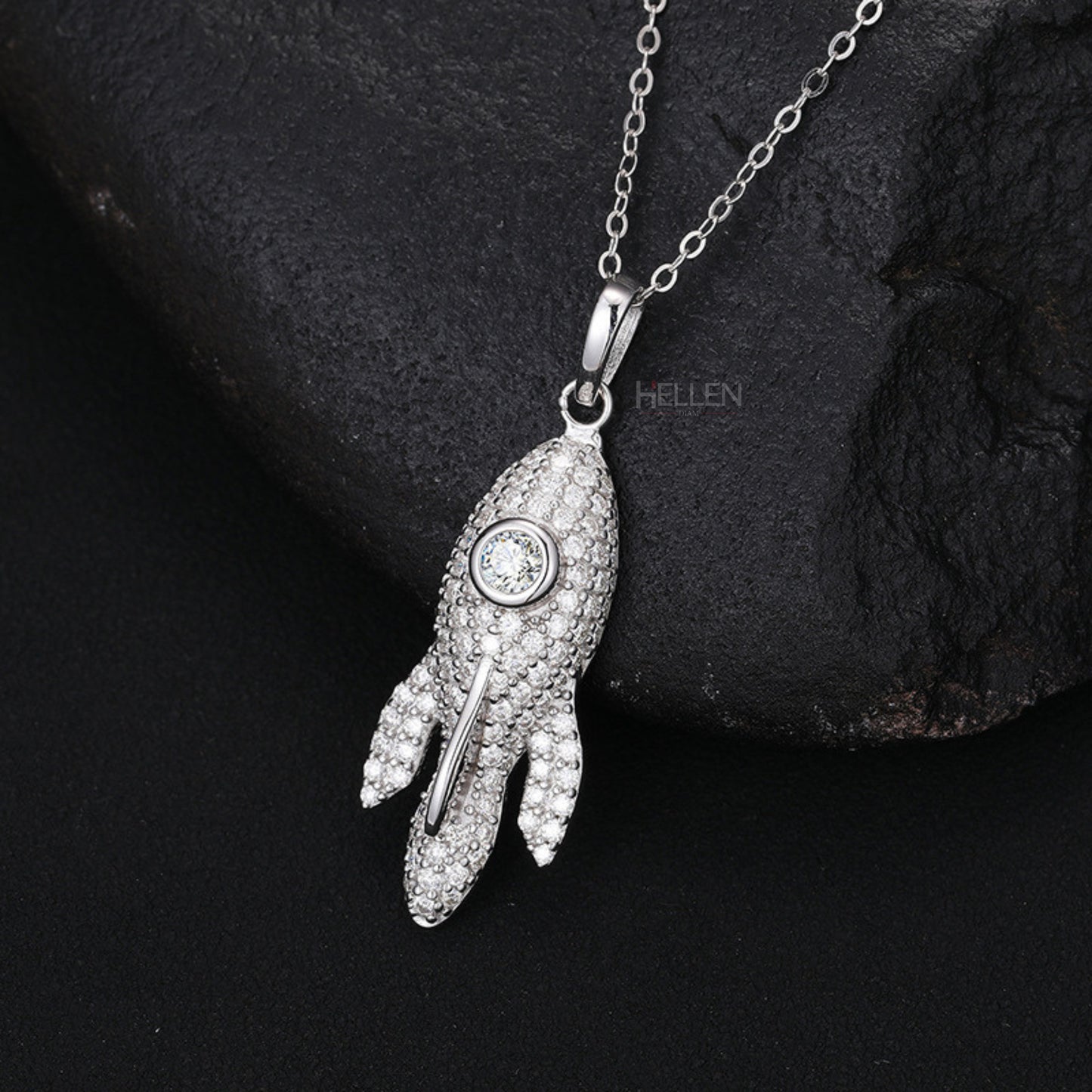 Space Shuttle Diamond Studded Men's Hip-Hop Pendant
