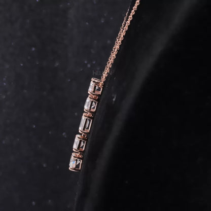 Trendy All-Shaped Moissanite Single Line Necklace for Women