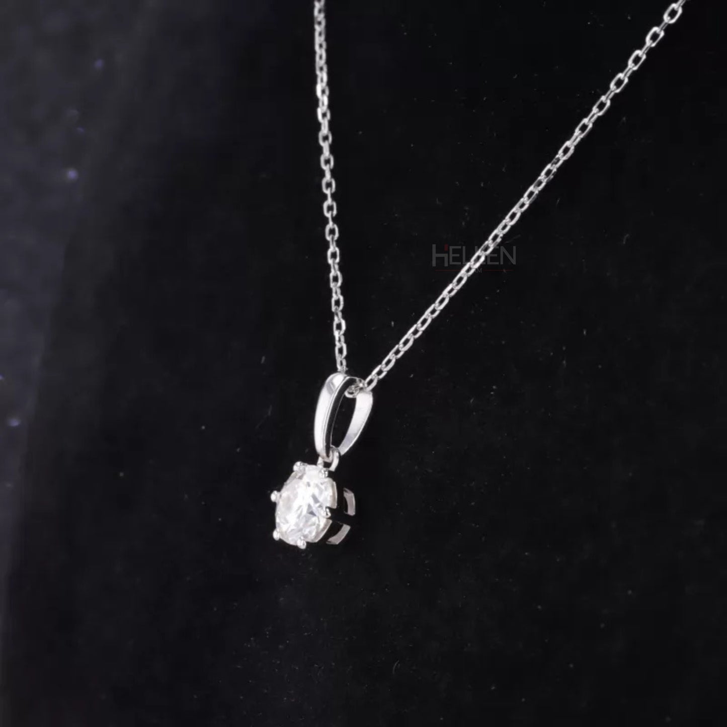 Everyday Round Cut Solitaire Loop Moissanite Necklace