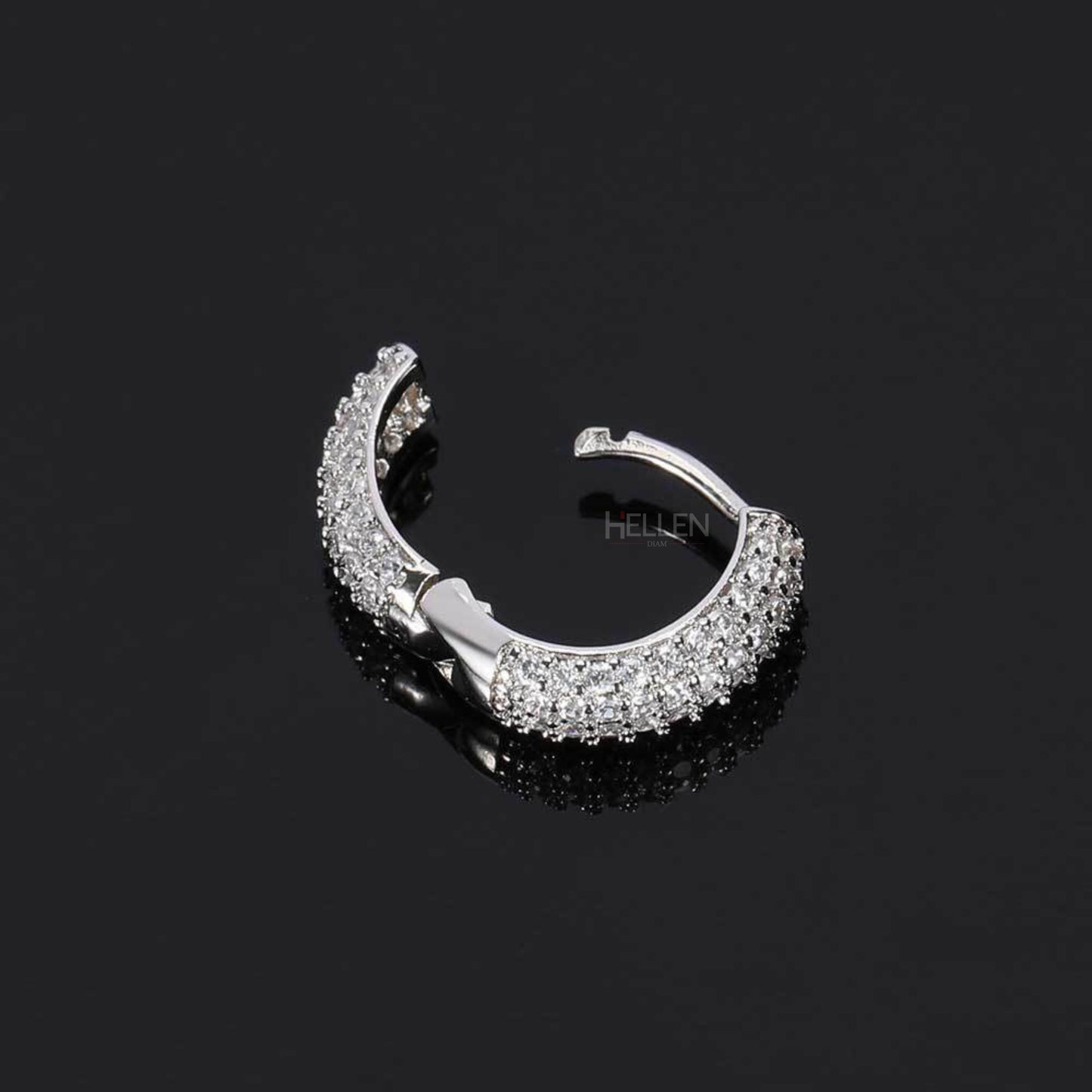 Iced Out Moissanite Studded Hoop Earrings