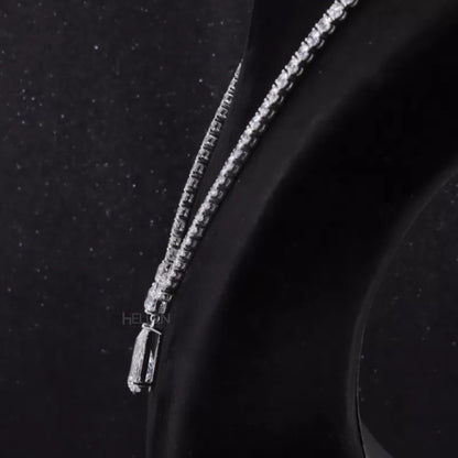 Solitaire Pear & Round Cut Moissanite Bridal Necklace