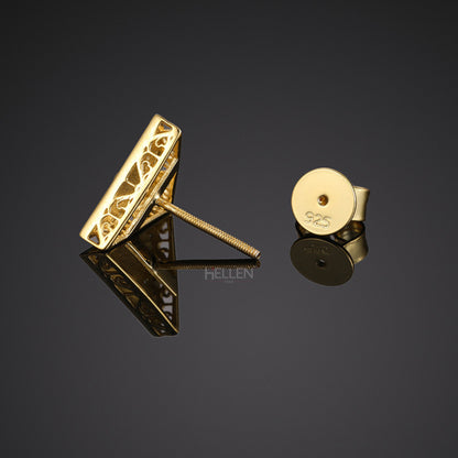Moissanite Geometric Mini Tringle Pyramid Earrings Studs