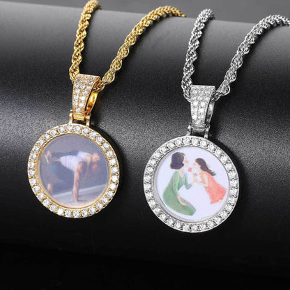 Custom memory pendant with moissanite for loved ones – heartfelt hip-hop tribute jewelry for men

