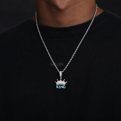 King Crown Glow In Dark Pendant Necklace For Him