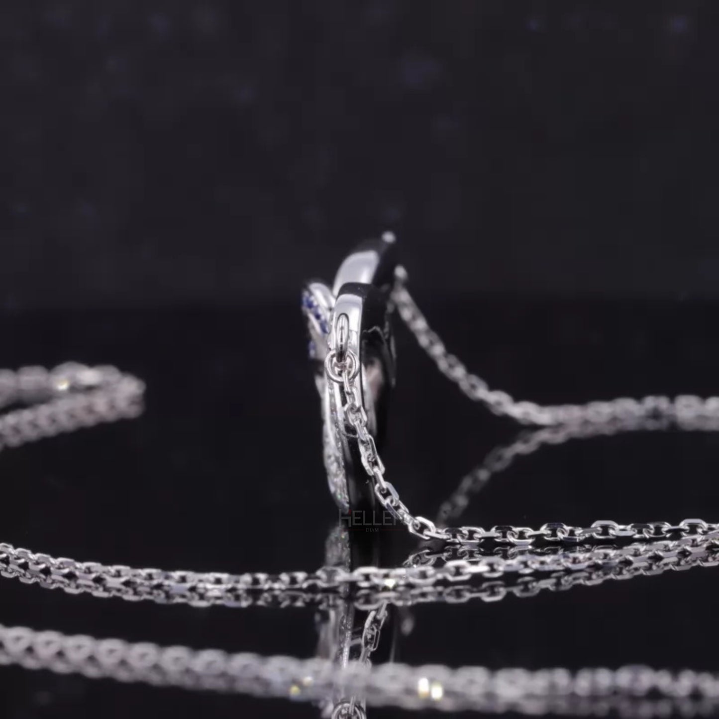 Infinity & Heart Moissanite & Blue Gemstone Necklace for Everyday