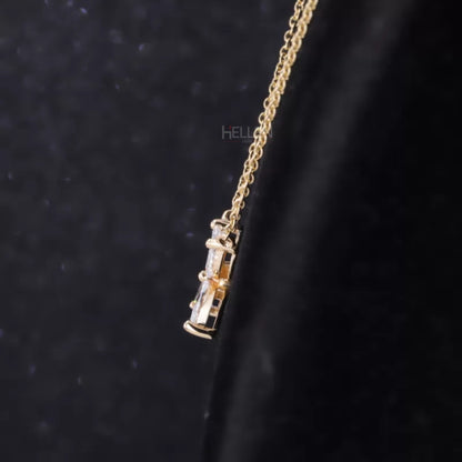 Marquis Cut 4 Petals Moissanite Necklace For Everyday