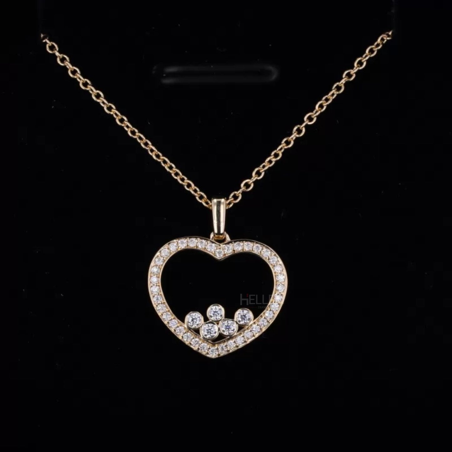 Round Cut Bezel Moissanite Heart Shape Bridesmaid Necklace