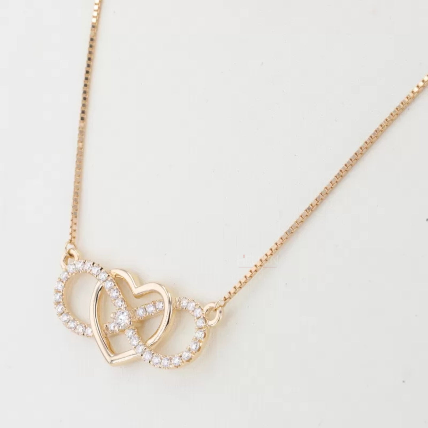 Infinity & Heart Minimalist Moissanite Necklace For Everyday