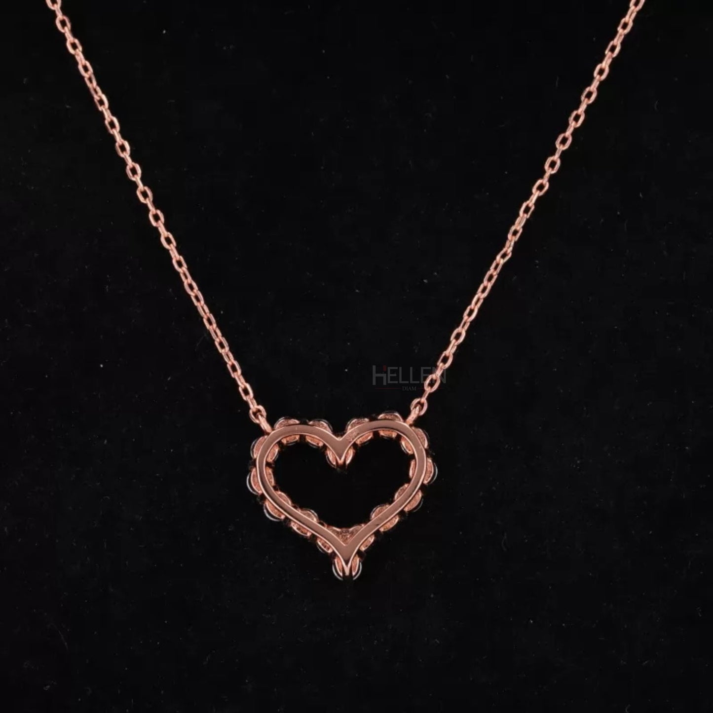Heart Shaped Dual Loop With Round Cut Moissanite Necklace