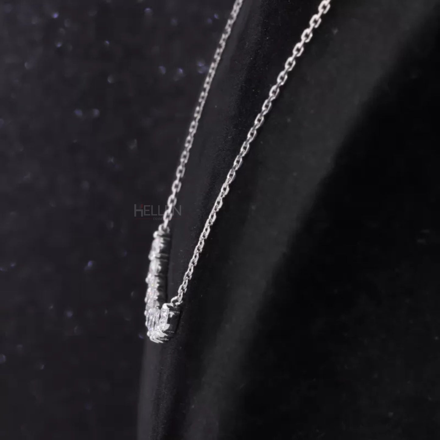 Broad Round Cut Smiley Moissanite Necklace
