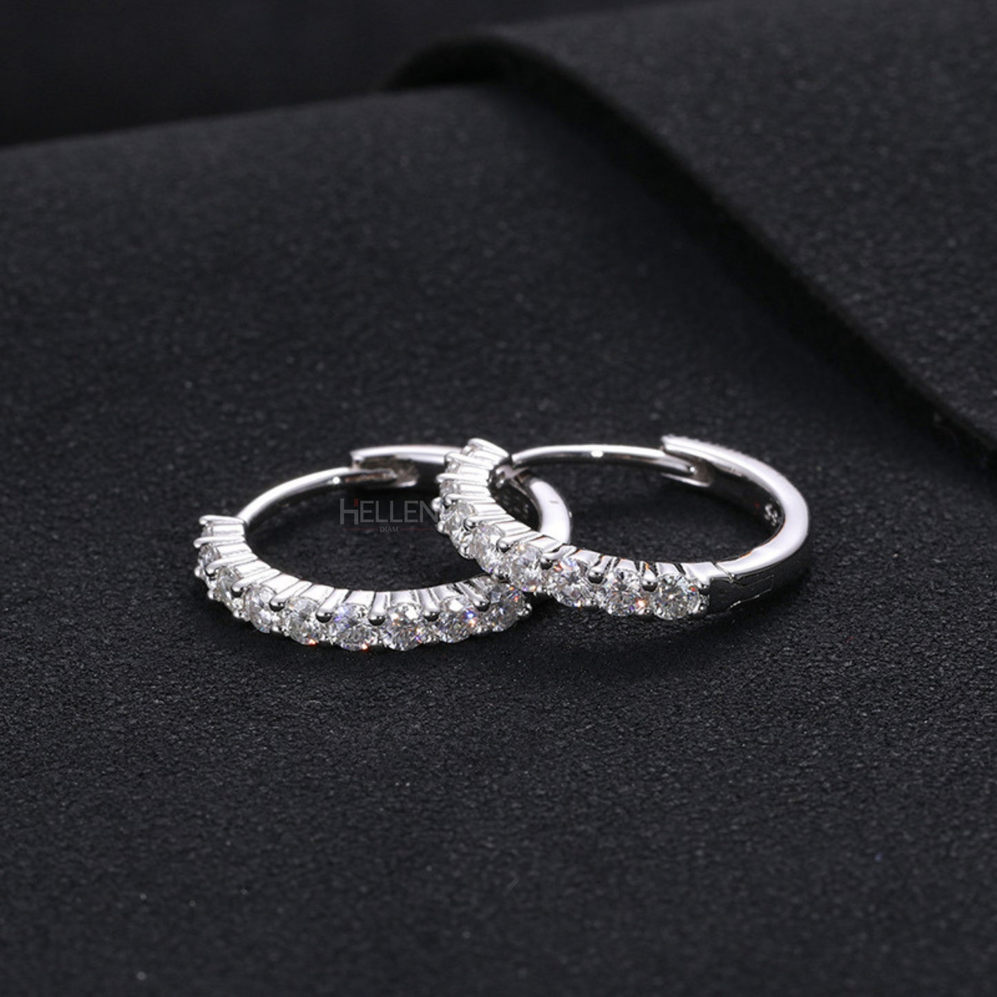 Huggies Hoops With Round Cut Moissanite Earring