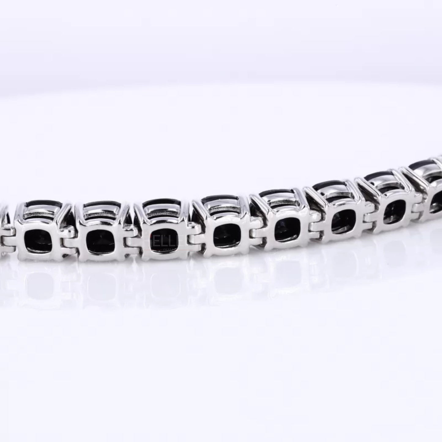 Black Cushion Cut Moissanite 4 Prong Tennis Bracelet
