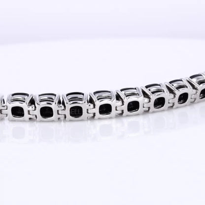 Black Cushion Cut Moissanite 4 Prong Tennis Bracelet