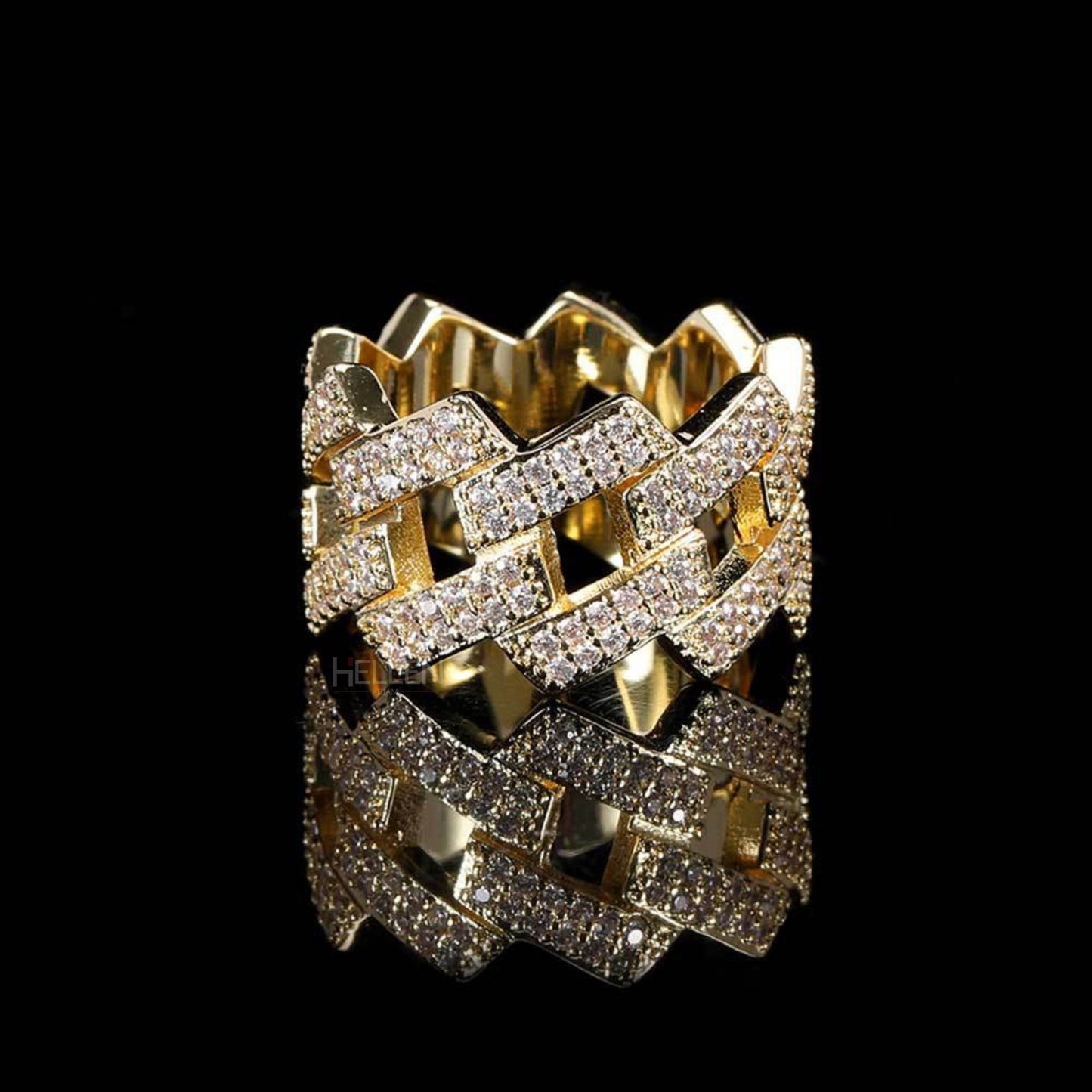 Diamond tester Passed Cuban Moissanite Iced Out Ring