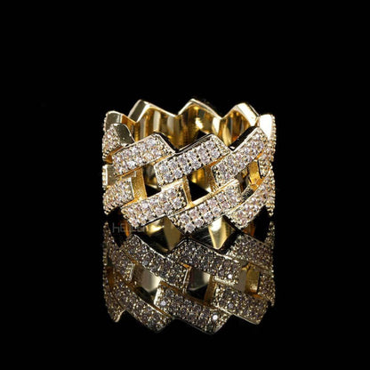 Diamond tester Passed Cuban Moissanite Iced Out Ring