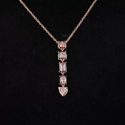 Trendy All-Shaped Moissanite Single Line Necklace for Women