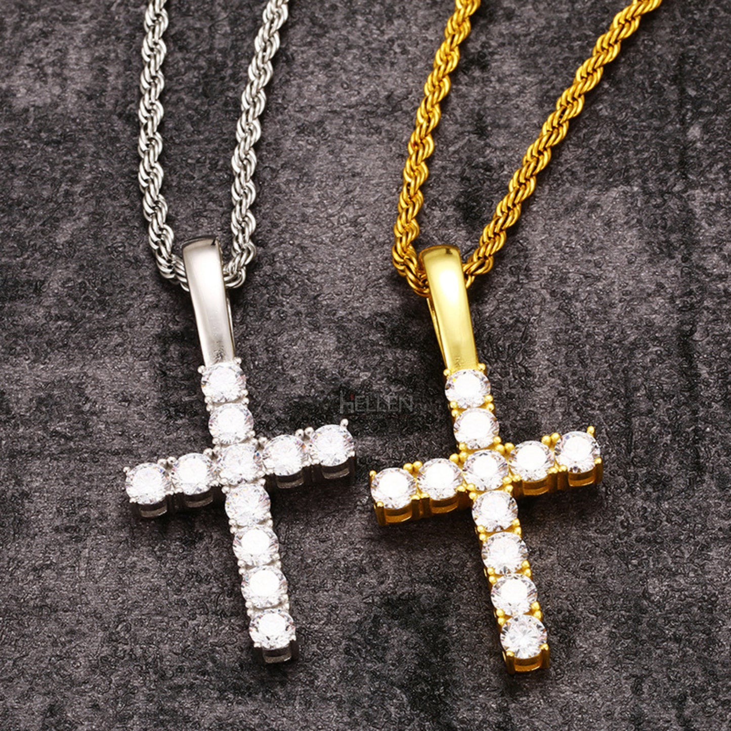 VVS Moissanite Round Cut Crossed Hip Hop Pendant For Men's