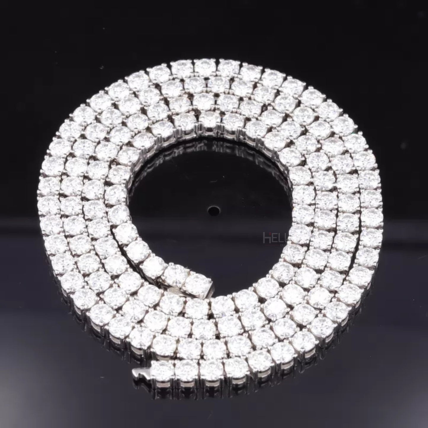3 MM Round Cut Moissanite Tennis Chain Necklace