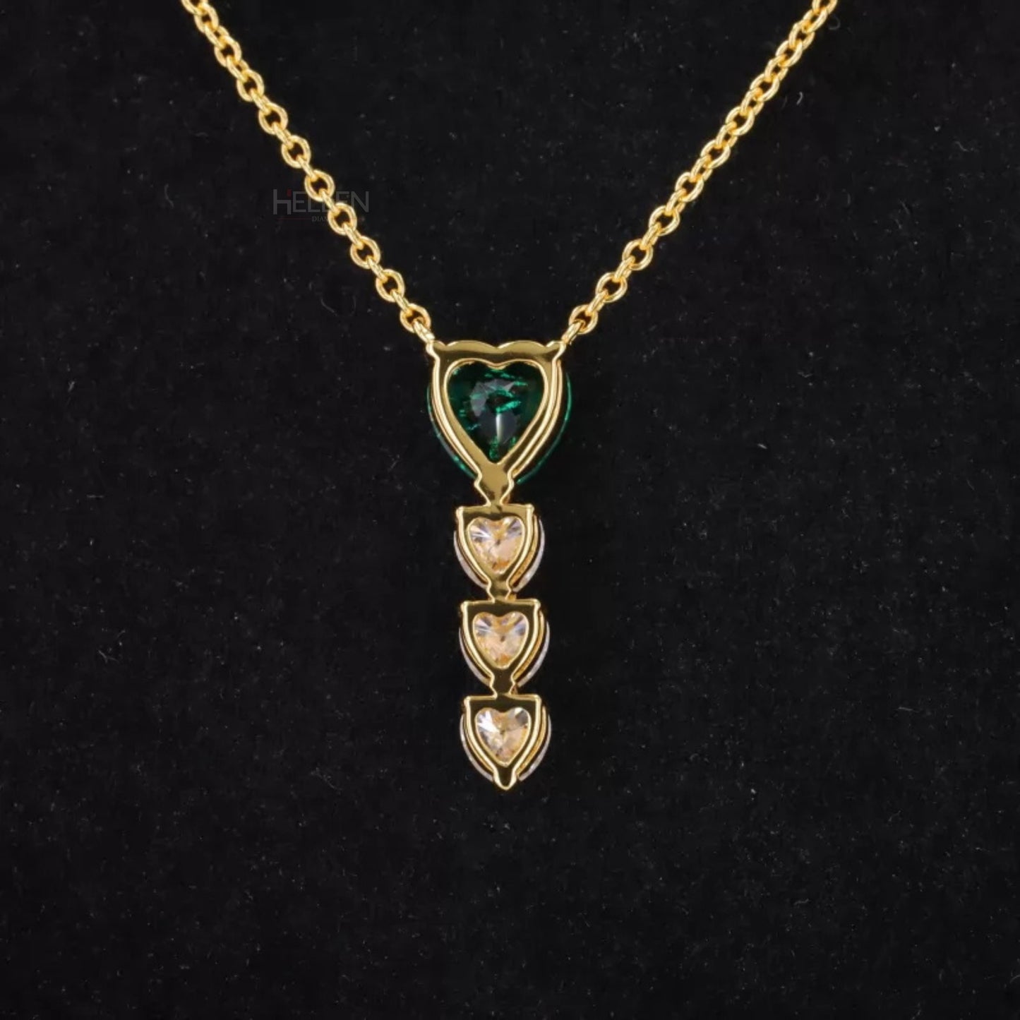 Green Gemstone And Moissanite Long Necklace